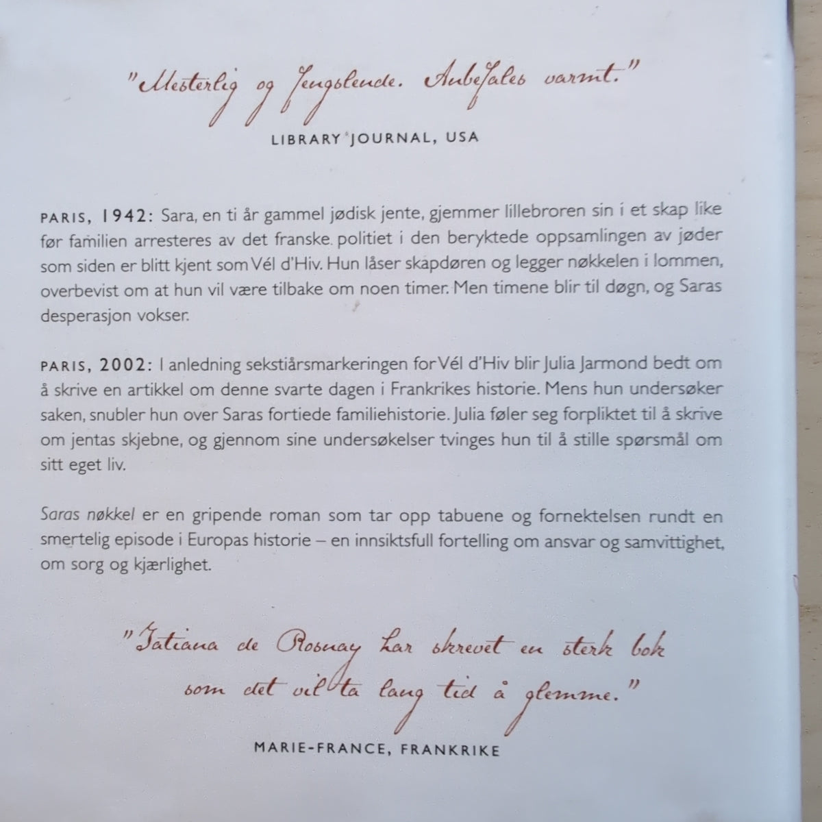 Rosnay, Tatiana de: Saras nøkkel