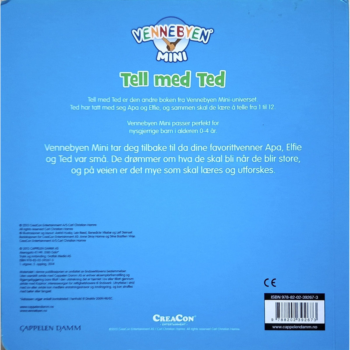 Vennebyen Mini - Tell med Ted, bakside