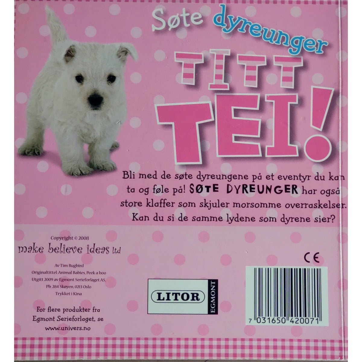 Søte dyreunger, titt tei! Brukte bøker med klaffer