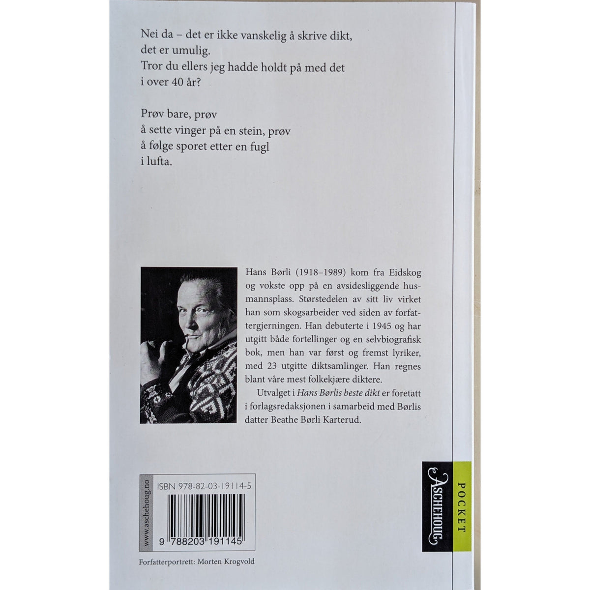 Hans Børlis beste dikt. Brukt bok av Hans Børli. Bruktbokhandel