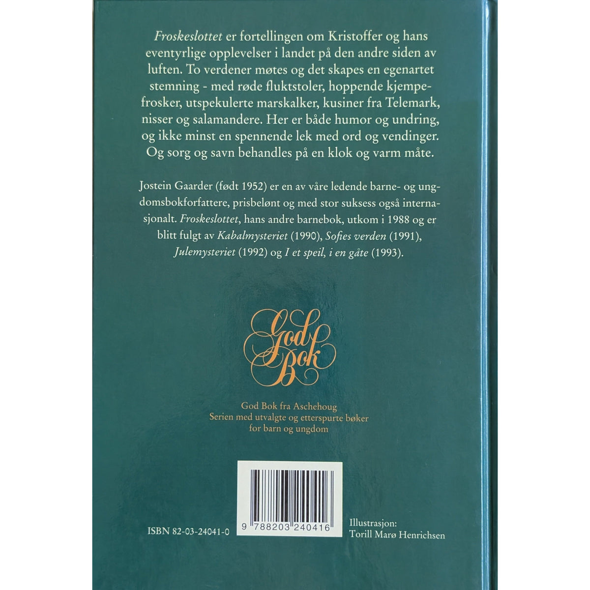 Froskeslottet, brukte bøker av Jostein Gaarder. Inventaret bruktbokhandel