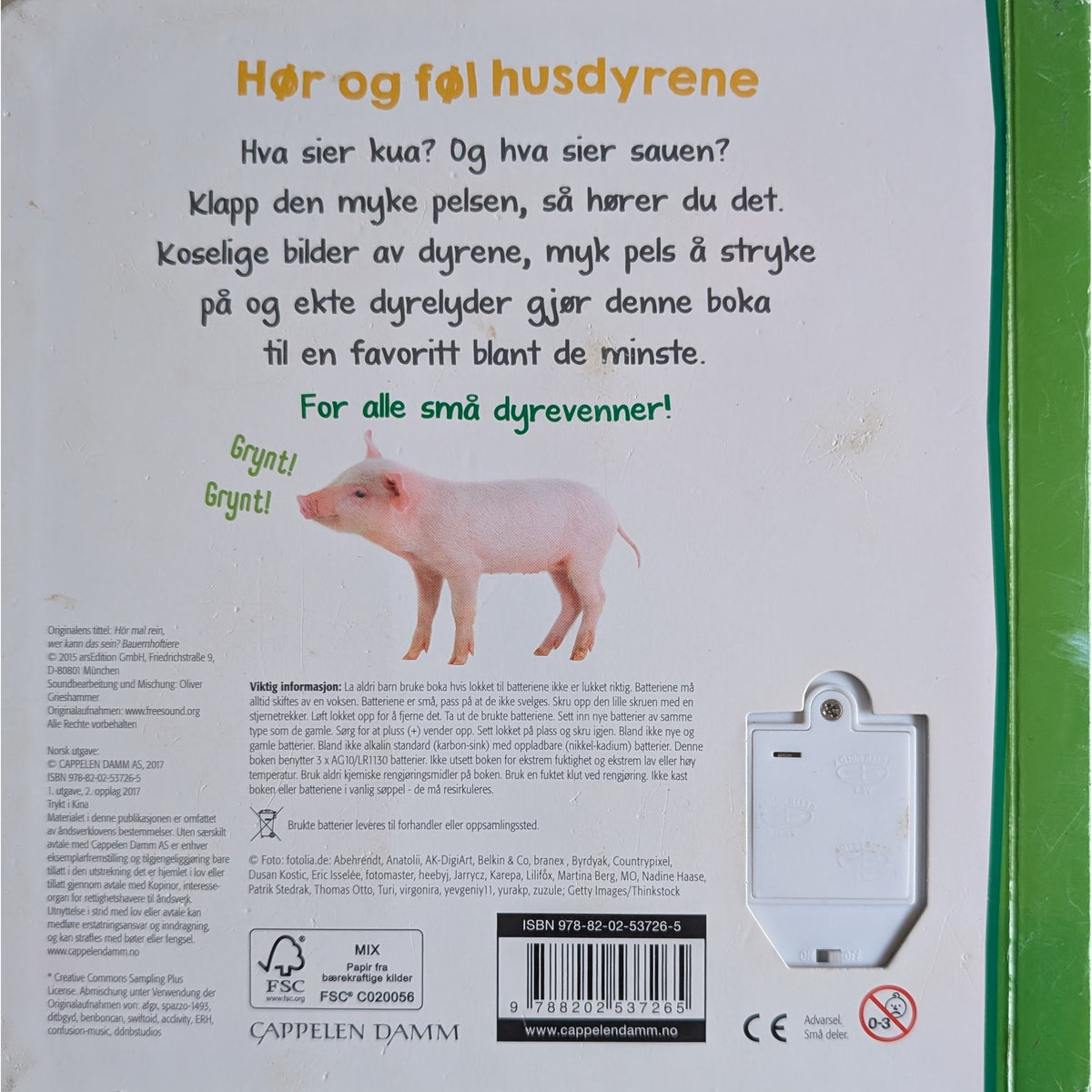 Husdyr - Klapp på pelsen og hør dyrelydene. Brukte bøker med lyd