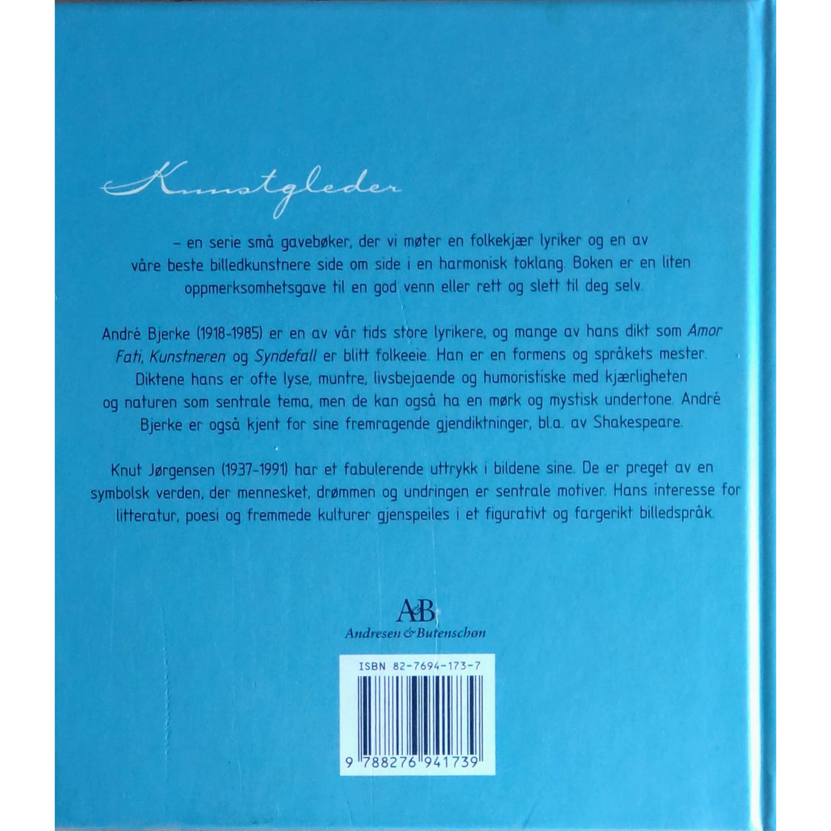 André Bjerke dikt & Knut Jørgensen bilde: Kunstgleder. Brukte bøker