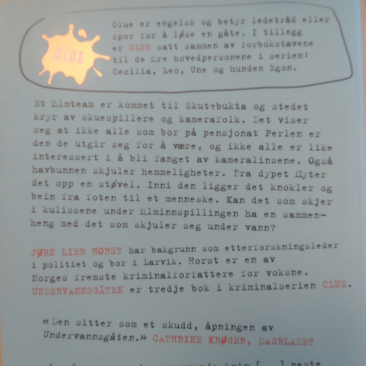 Horst, Jørn Lier: Undervannsgåten - Clue-serien 3