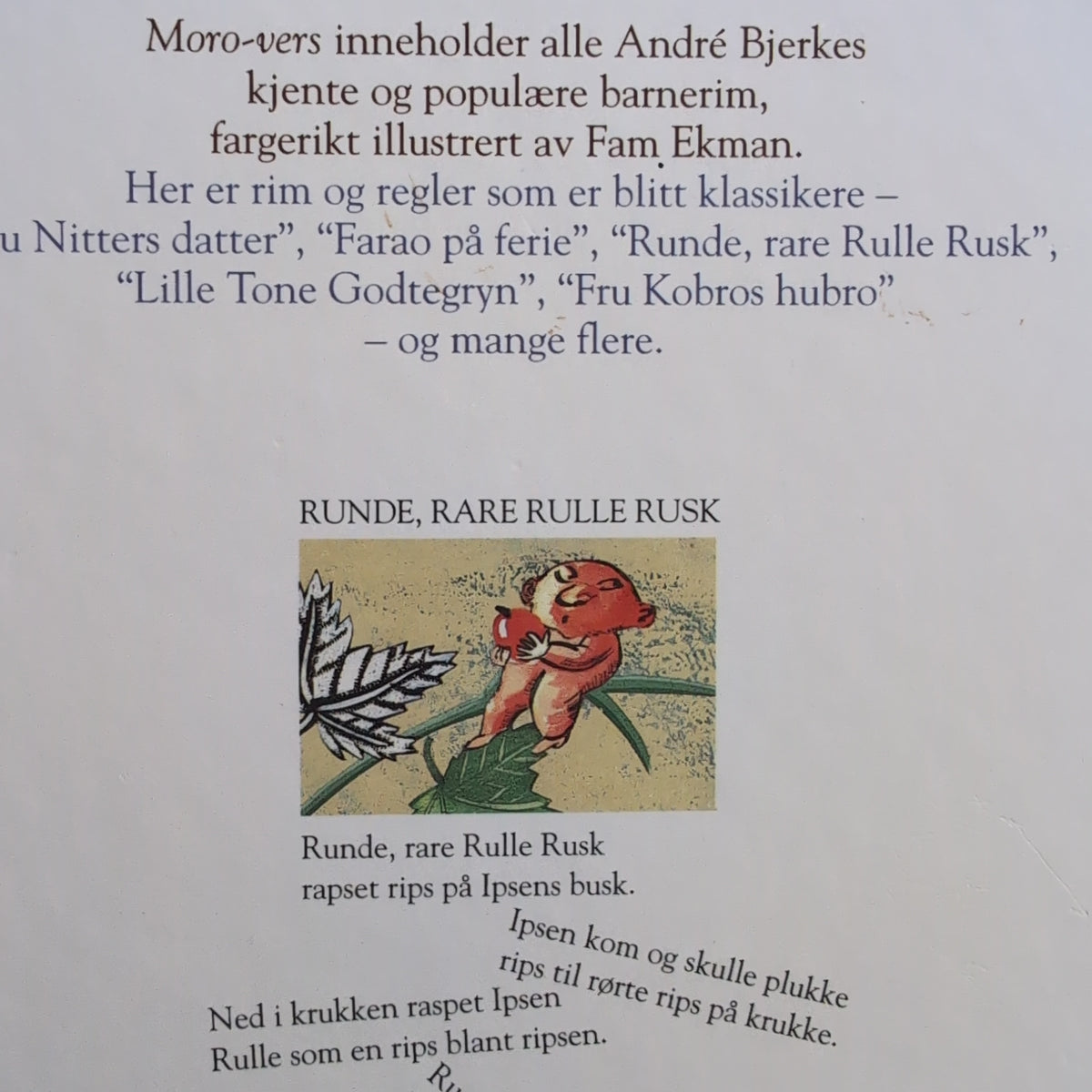 Bjerke, André: Moro-vers
