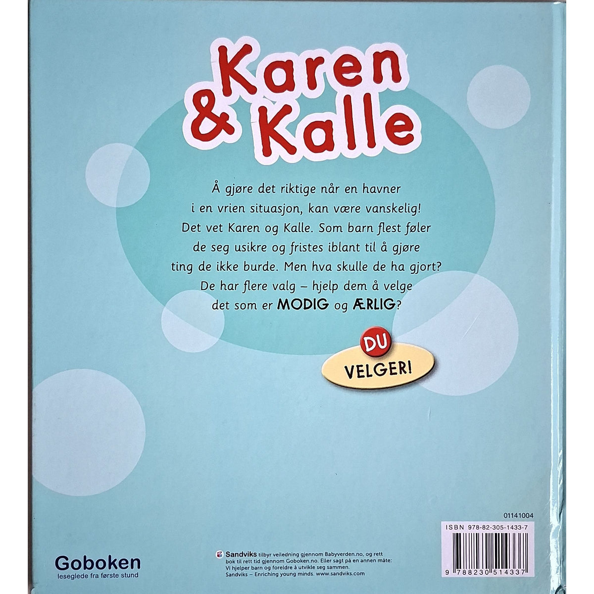 Karen & Kalle - Modig og ærlig, bakside