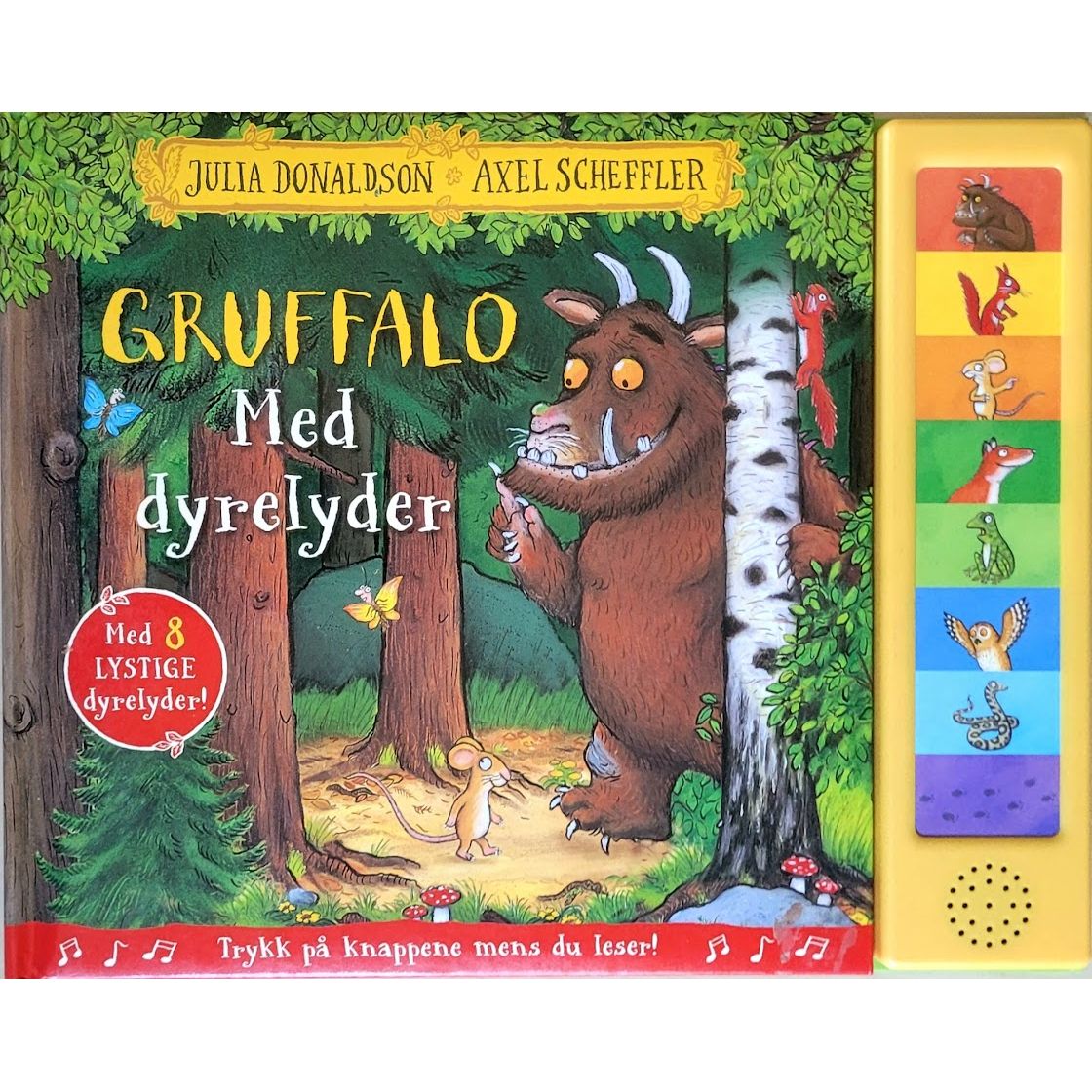 Gruffalo med dyrelyder, brukte bøker av Julia Donaldson ag Axel Scheffler