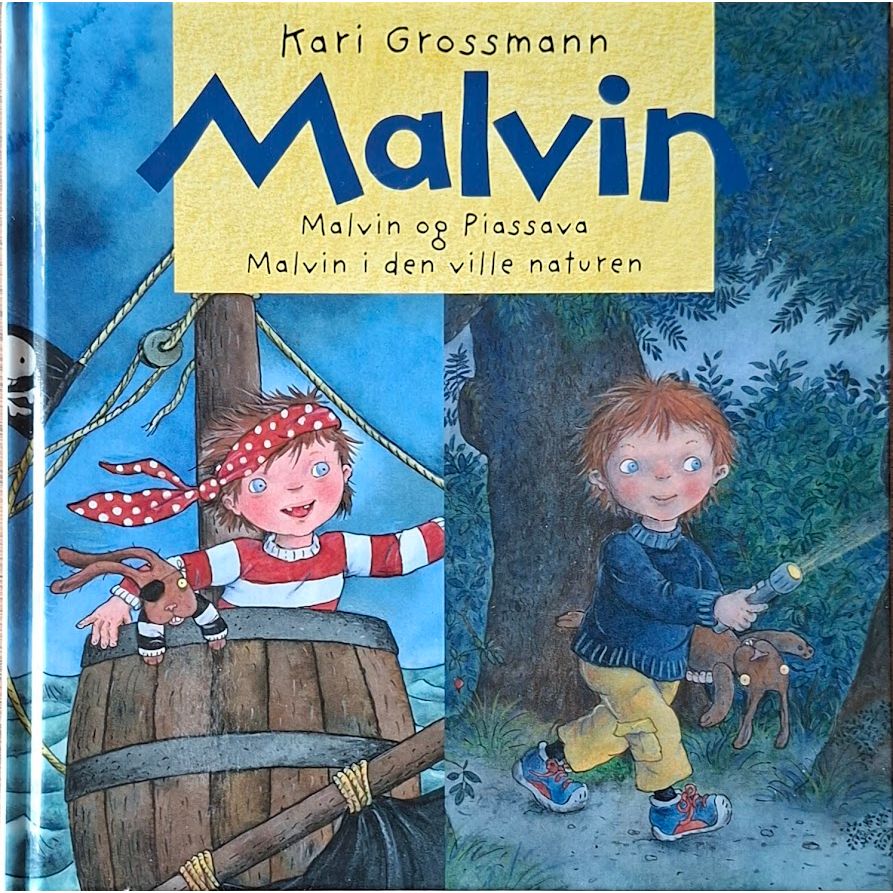 Malvin og Piassava / Malvin i den ville naturen, brukte bøker av Kari Grossmann