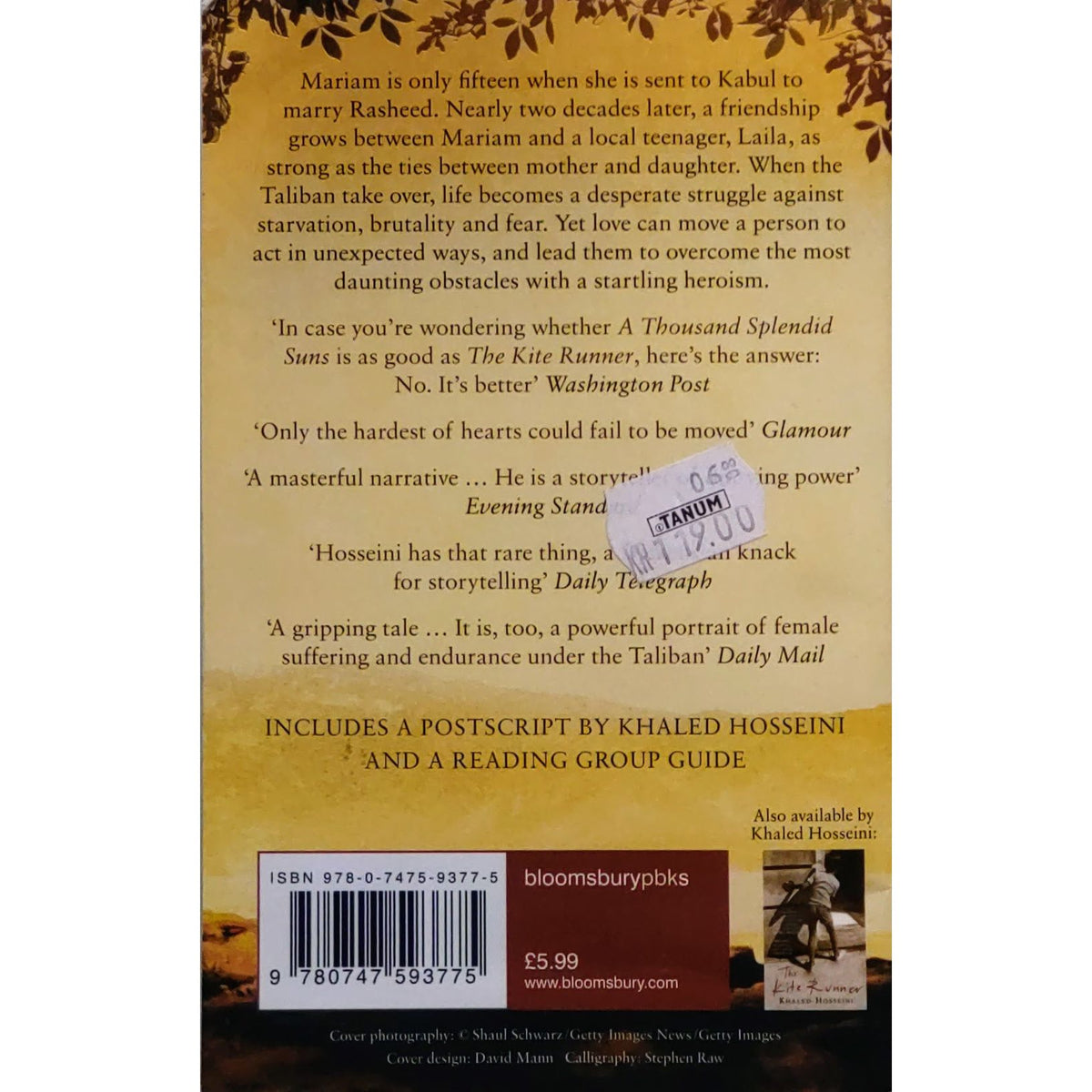 Hosseini, Khaled: A Thousand Splendid Suns. Brukte bøker av Khaled Hosseini