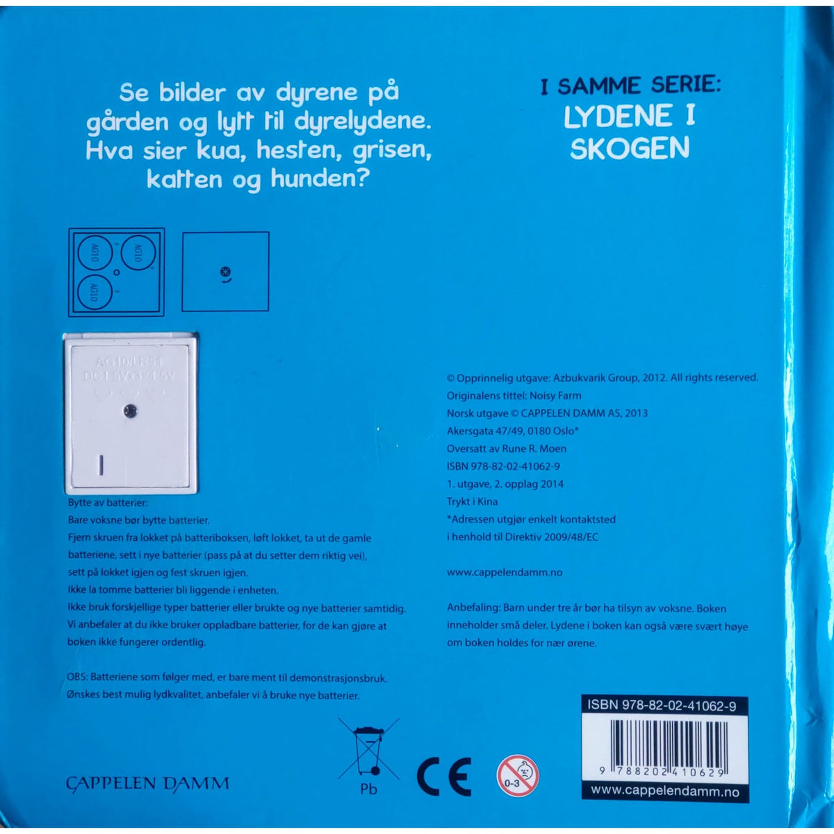 Lydene på gården, brukte bøker om dyr. Med dyrelyder
