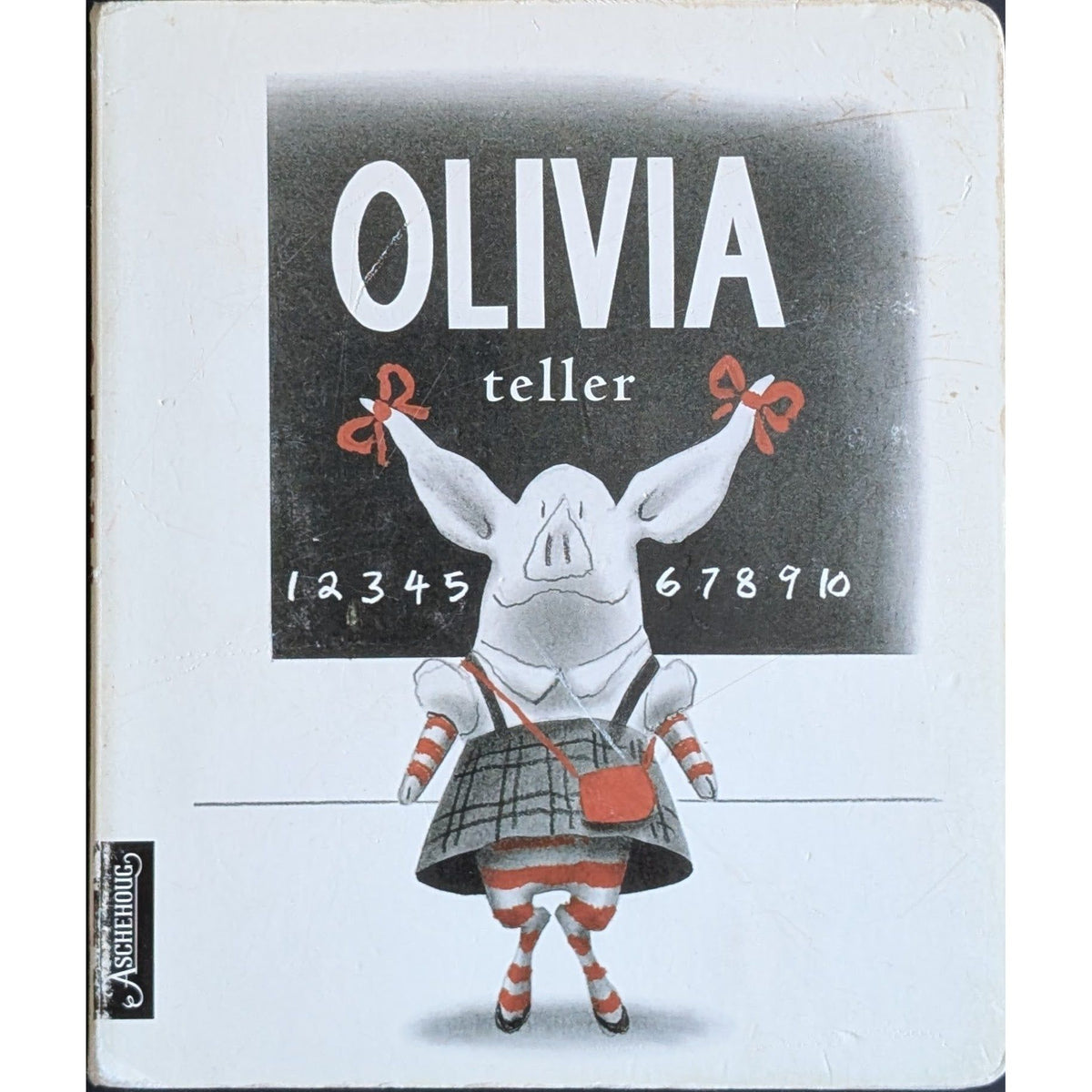 Olivia teller - Brukte bøker av Ian Falconer. Kartonert pekebok