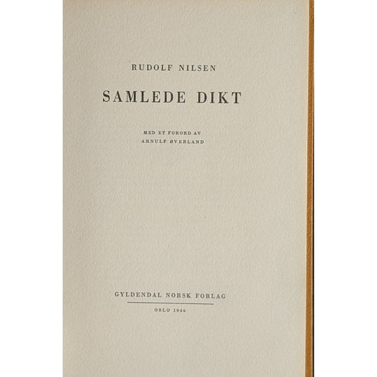 Samlede dikt. Brukte bøker av Rudolf Nilsen. Inventaret bokhandel