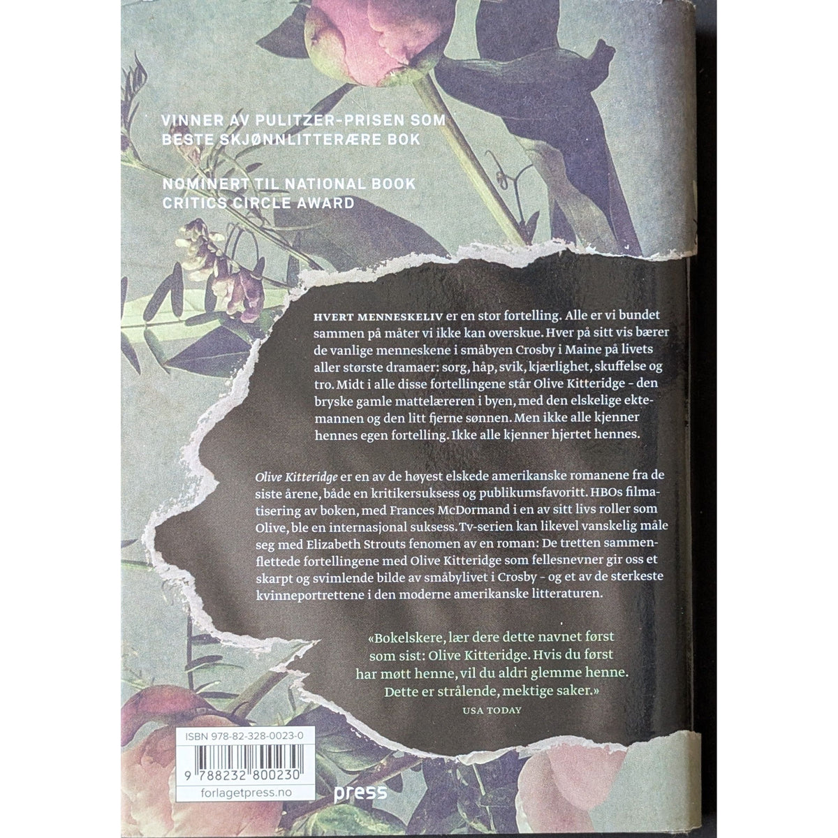Olive Kitteridge. Brukte bøker av Elisabeth Strout. Inventaret bokhandel 