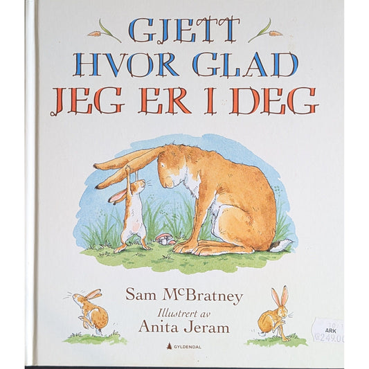 Gjett hvor glad jeg er i deg, brukte bøker av Sam McBratney. Bokhandel