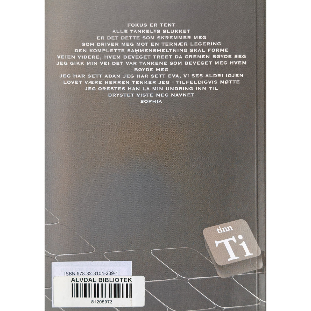 Det periodiske system. Metallene synger. Brukt bok av Turid Høvin. Poesi