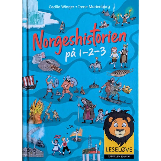 Norgeshistorien på 1-2-3, brukte bøker av Cecilie Winger. Leseløve