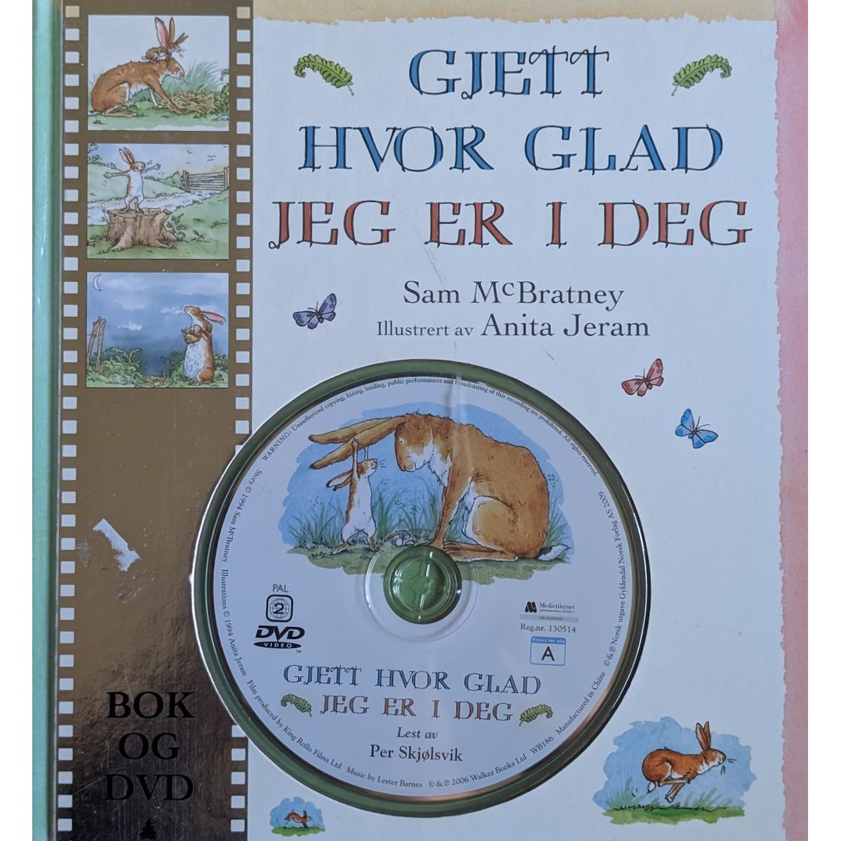 Gjett hvor glad jeg er i deg (med DVD), brukte bøker av Sam McBratney.