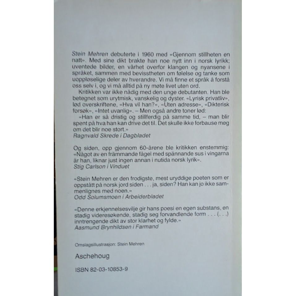 Mehren, Stein: Samlede dikt 1960 - 1967