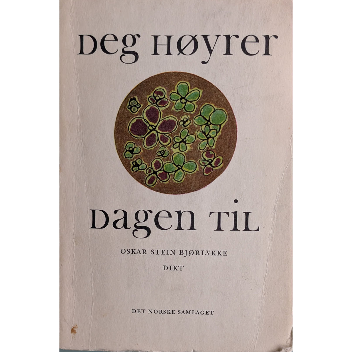 Deg høyrer dagen til. Dikt. Brukte bøker av Oskar Stein Bjørlykke.