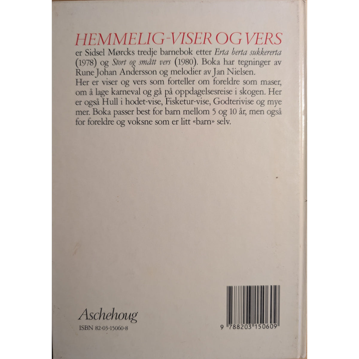 Hemmelig-viser og vers. Brukte bøker av Sidsel Mørck fra Inventaret