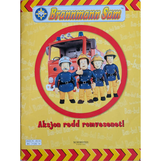 Brannmann Sam. Aksjon redd romvesenet, brukte bøker/hefter. Inventaret