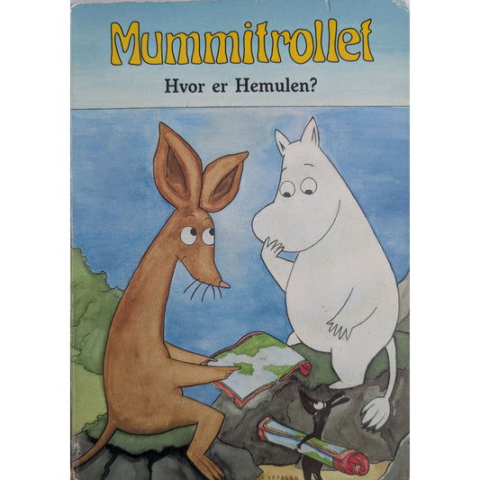 Mummitrollet. Hvor er Hemulen. Kartonert klaffebok.  Brukte bøker