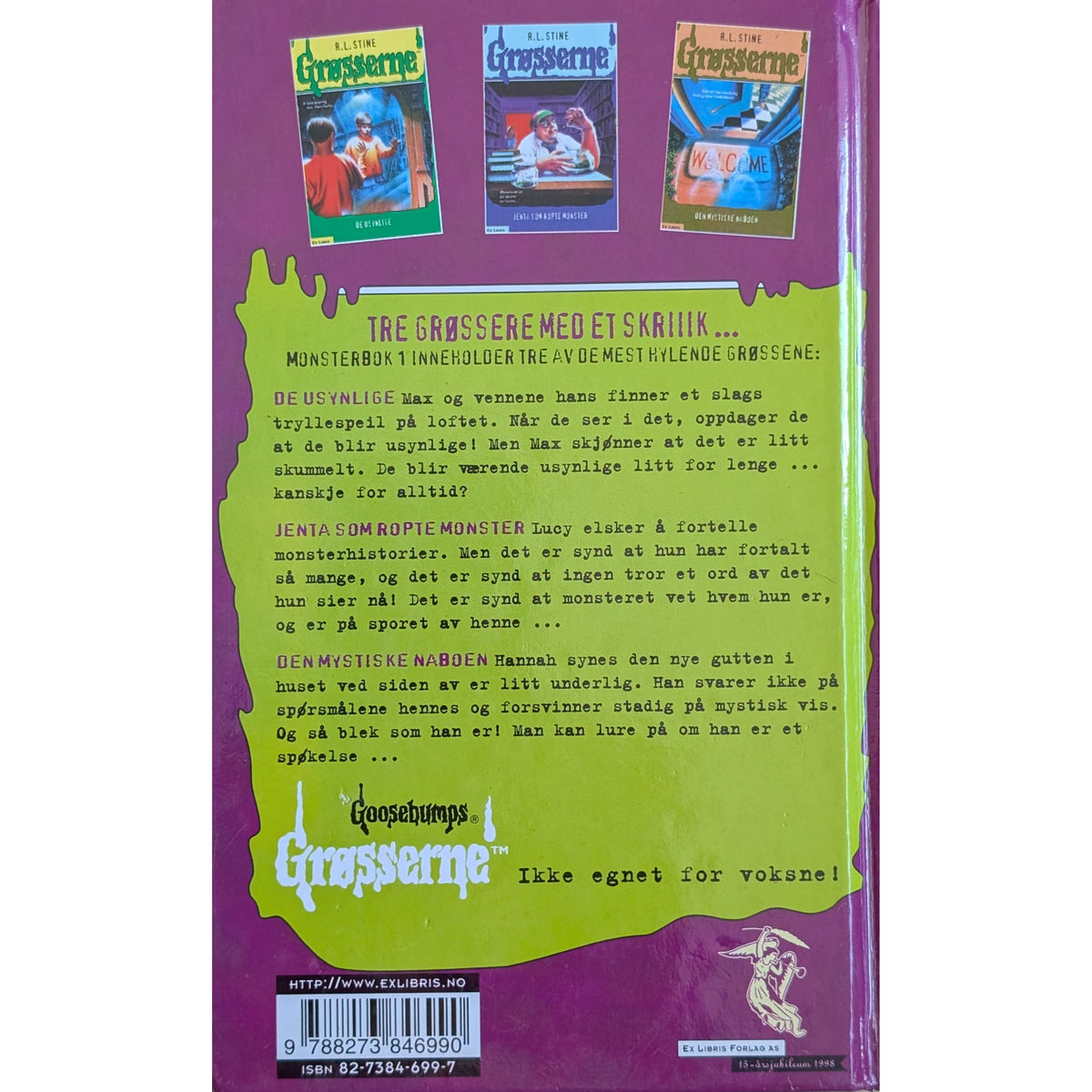 Grøsserne - Monsterbok 1. Brukte bøker av R.L. Stine hos Inventaret