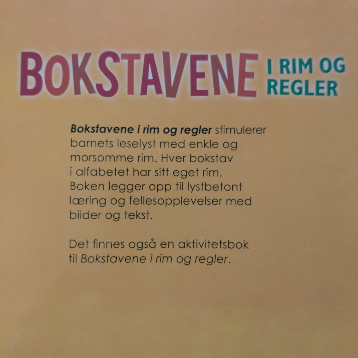 Gjerdrum, Anne-Lise: Bokstavene i rim og regler