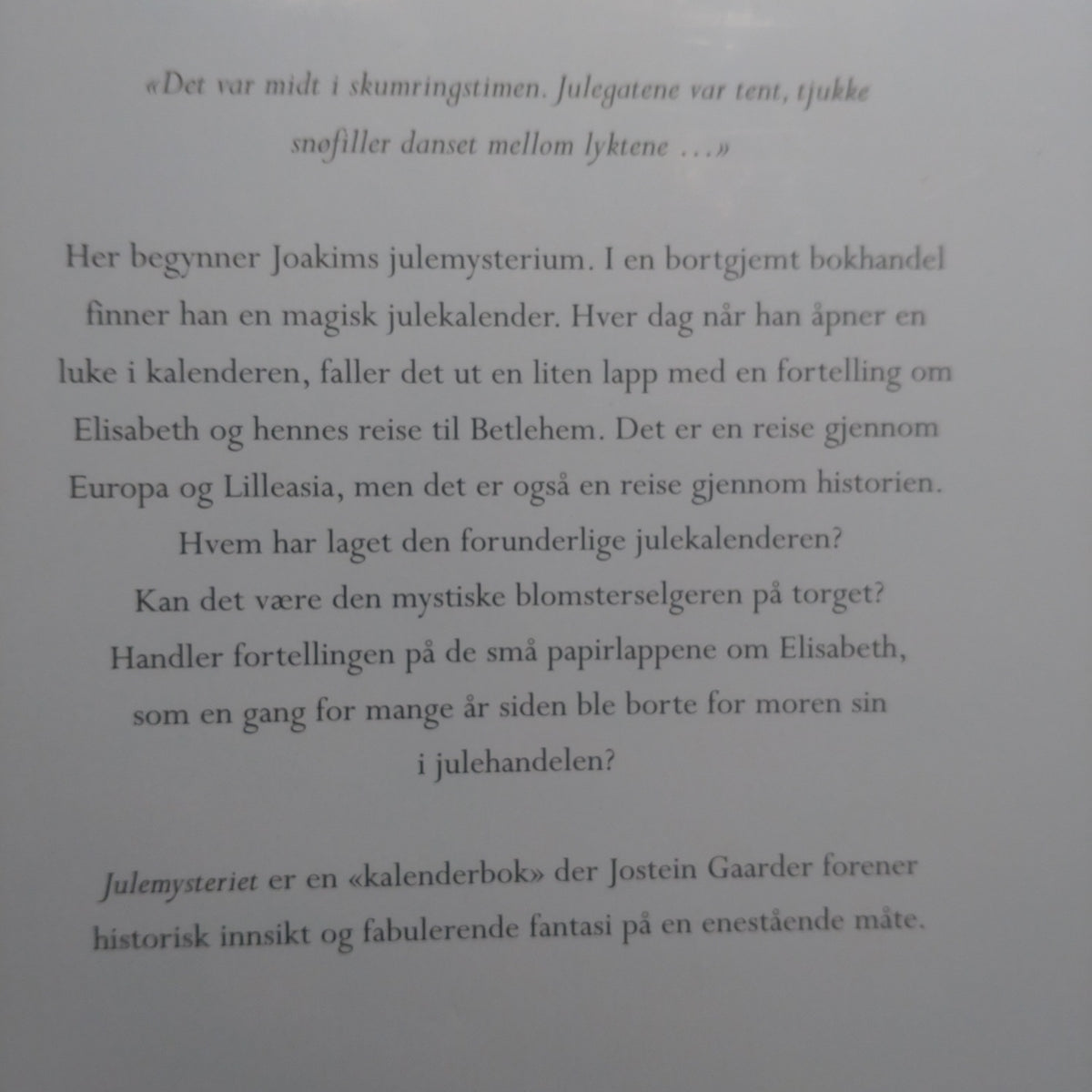 Gaarder, Jostein: Julemysteriet