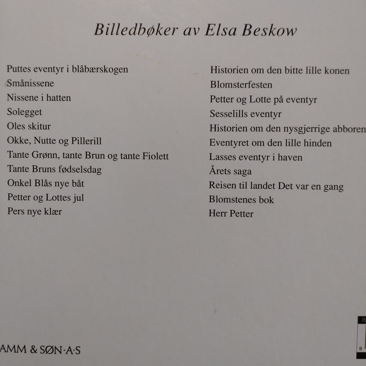 Beskow, Elsa: Tante Grønn, Tante Brun og Tante Fiolett