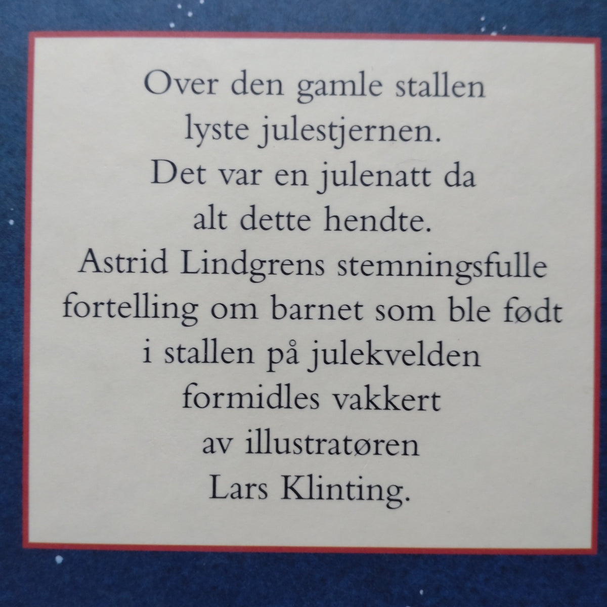 Lindgren, Astrid: Jul i stallen