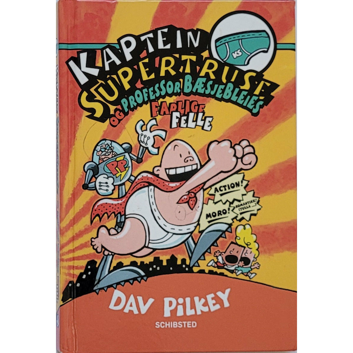 Kaptein Supertruse og og professor Bæsjebleies farlige felle (4), brukte bøker av Dav Pilkey