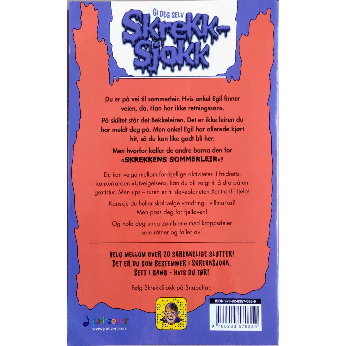 Grøsserne Skrekksjokk 1- Flykt fra skrekkens sommerleir - Brukte bøker av R.L. Stine
